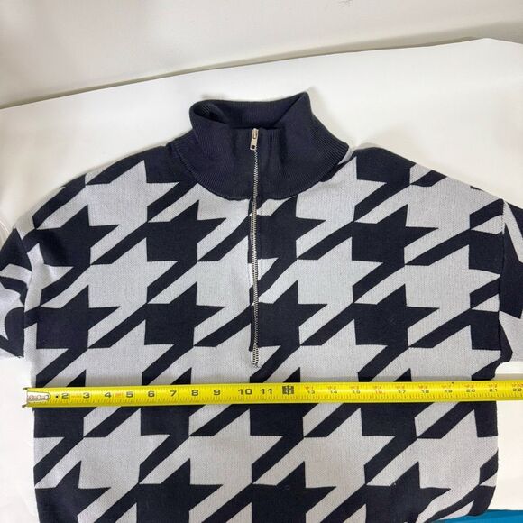 ANTHROPOLOGIE | houndstooth quarter zip sweat | Vigoss | new nwt | large - Picture 12 of 13
